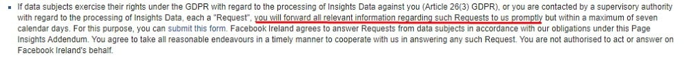 Facebook Page Insights Controller Addendum: GDPR rights - Responsibilities section