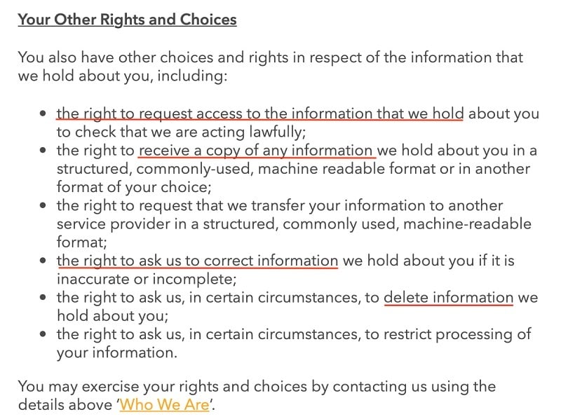 National Geographic Kids Privacy Policy: Your Other Rights and Choices clause