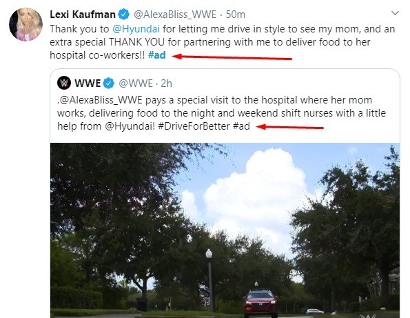 Twitter: Lexi Kaufman WWE ad post