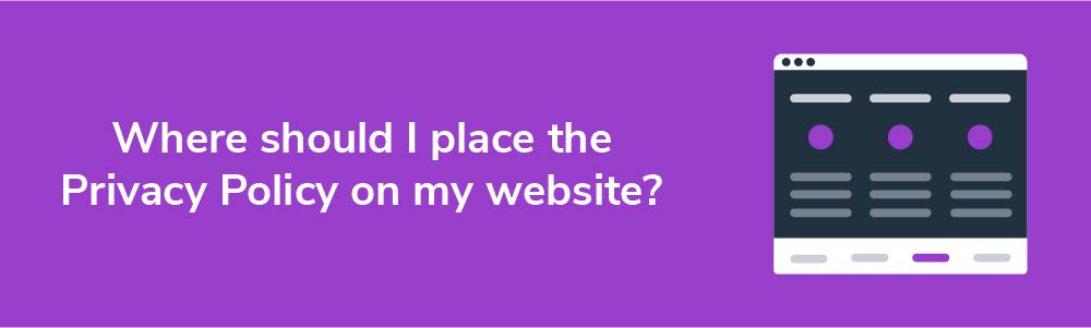 Where should I place the Privacy Policy on my website?