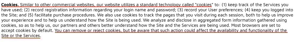 Garden Season Privacy Policy: Cookies clause
