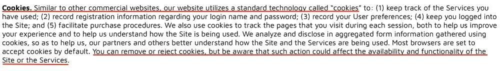 Garden Season Privacy Policy: Cookies clause