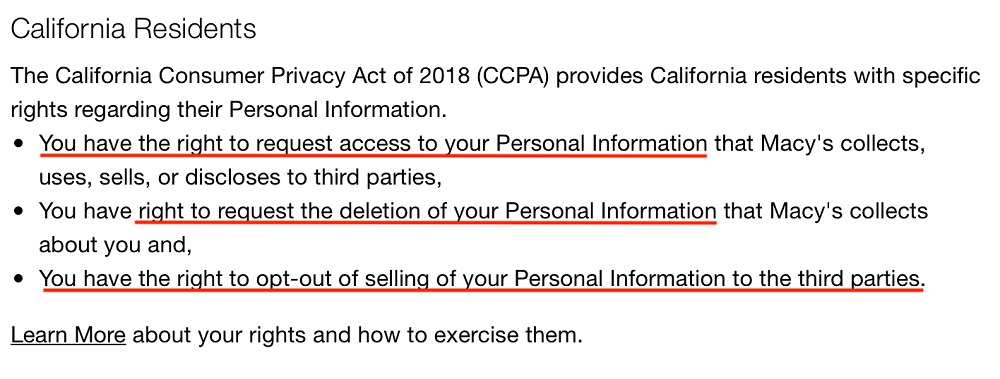 macys-highlights-notice-privacy-practices-california-residents-rights-clause