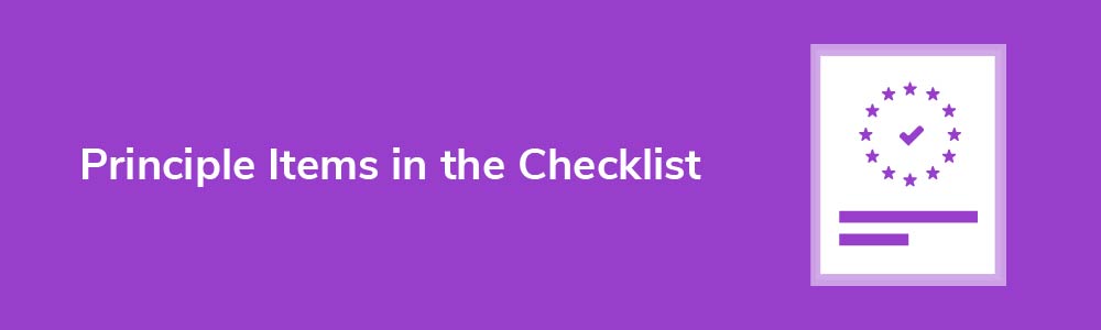 Principle Items in the Checklist