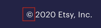 Avviso sul copyright di Etsy 2020