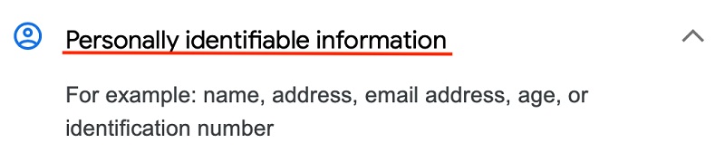 Grammarly for Chrome - Chrome Web Store listing: Privacy Practices tab - Personally Identifiable Information section