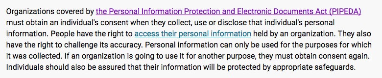 Privacy Commissioner van Canada: PIPEDA in korte inleiding