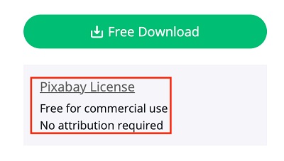 Licence Pixabay : Avis d'utilisation commerciale gratuite Pas d'attribution requise