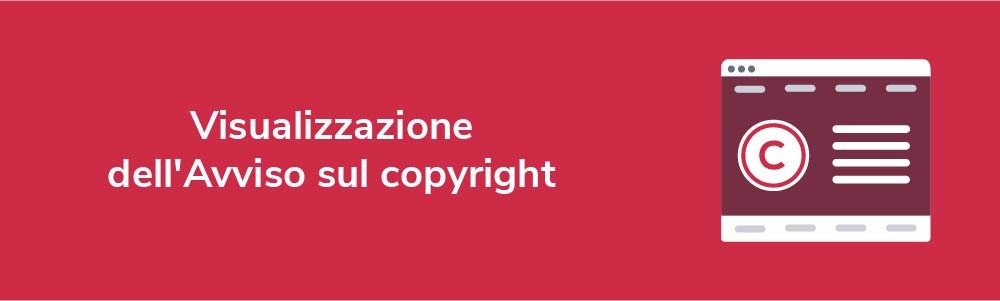 Visualizzazione dell'Avviso sul copyright