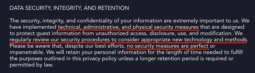 Disney Plus Privacy Policy: Data Security, Integrity and Retention clause