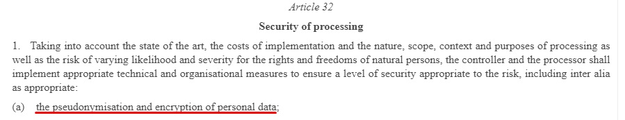 EUR-Lex GDPR: Article 32 - Security of Processing - Section 1