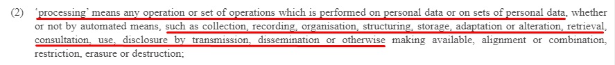 EUR-Lex GDPR: Article 4 Definitions - Processing