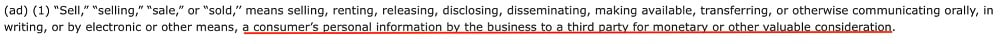 CCPA Section 1798 140 - Definition of Sell V2