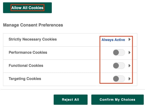 Holland and Barrett cookie consent notice