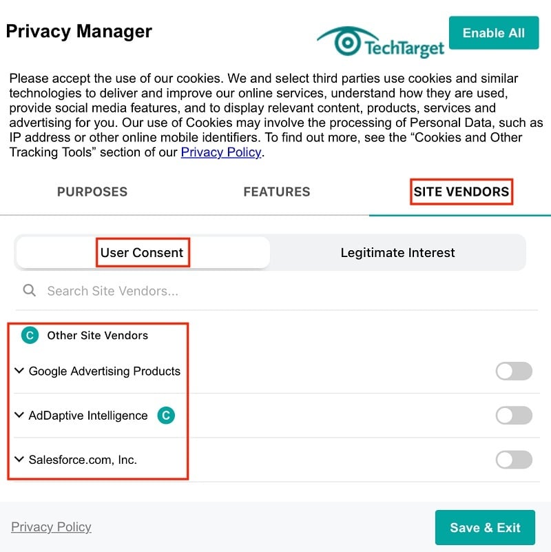 Cookie Consent, Products