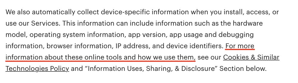 Etsy Privacy Policy: Introduction clause - Cookies and Technologies section