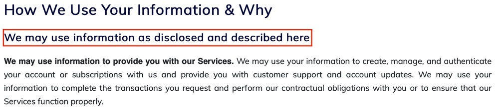 ViacomCBS Privacy Policy: What Information We Collect About You clause excerpt