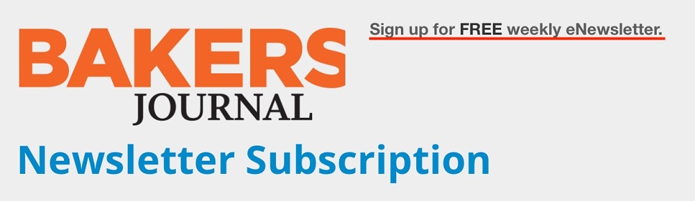 Bakers Journal newsletter subscription with free weekly newsletter highlighted