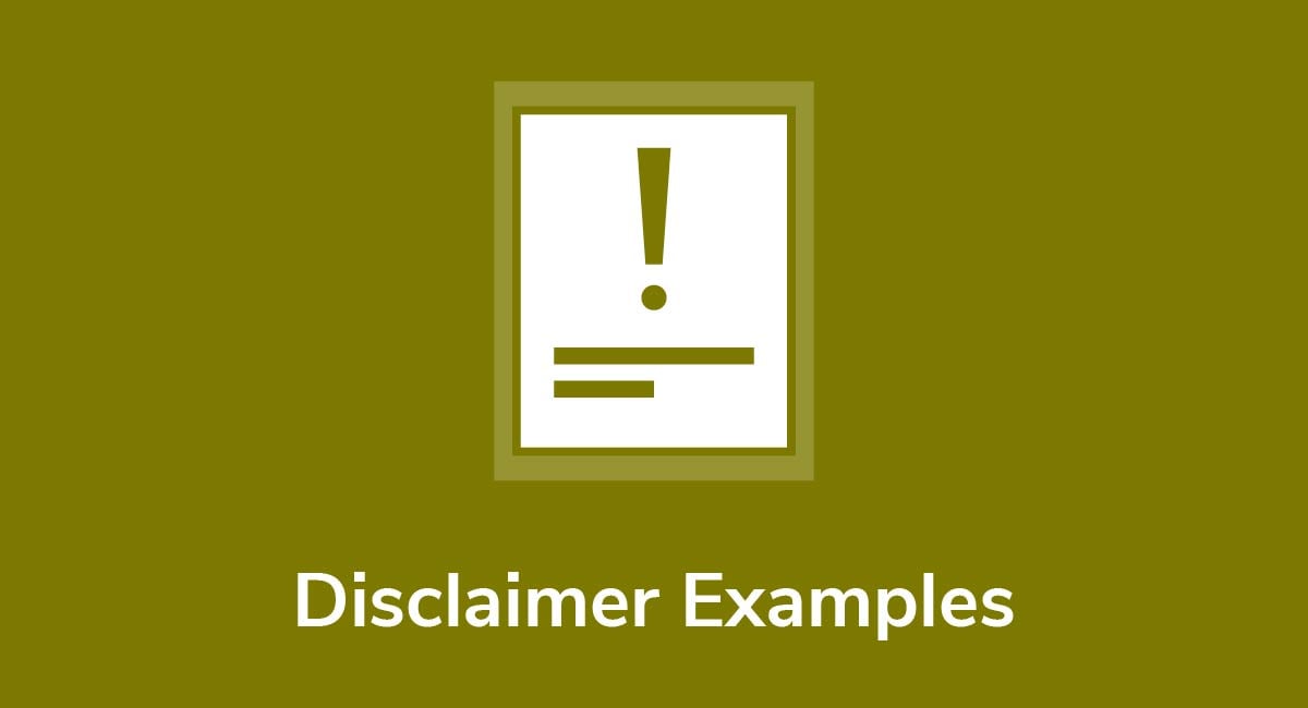 Disclaimer Examples