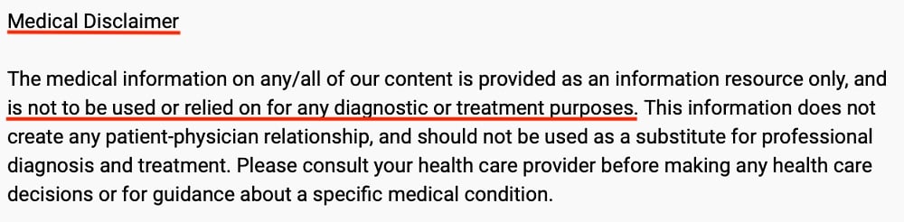 Precision Movement YouTube Medical Disclaimer