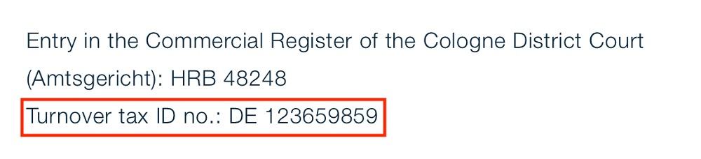 Bayer Impressum tax ID number