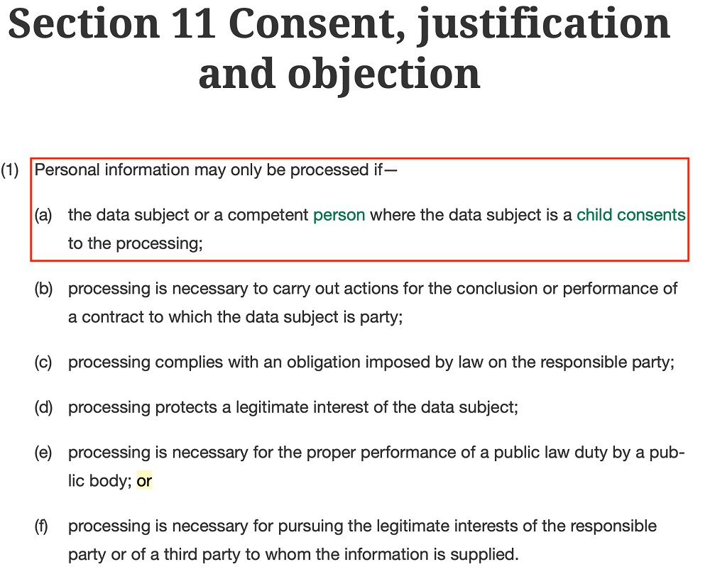 POPI Act Section 11 Part 1