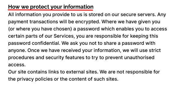 Survey Junkie Privacy and Cookies Policy for the UK and EEA: How we protect your information clause