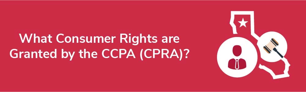 What Consumer Rights are Granted by the CCPA (CPRA)?