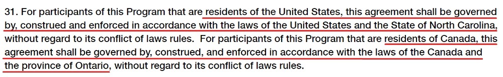 Generic governing law clause with multiple regions