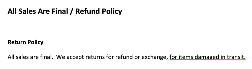 Yoya Refund and Return Policy - All sales are final