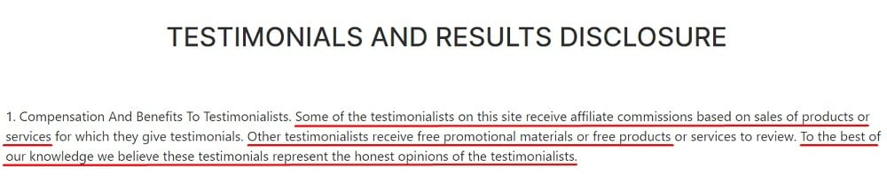 Predictable Profits Testimonials and Results Disclosure excerpt