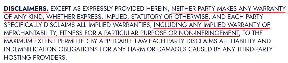 Cloudlytics SaaS Agreement: Disclaimers clause