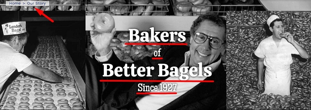 Lenders Bagels Our Story About Us page: Photograph collage