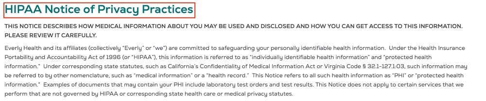 Everly Health HIPAA Notice of Privacy Practices