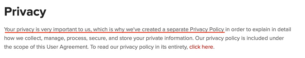 TrainerRoad Terms and Conditions: Privacy clause