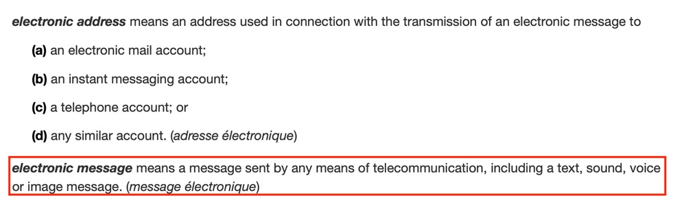 CAN-SPAM Definition of electronic message